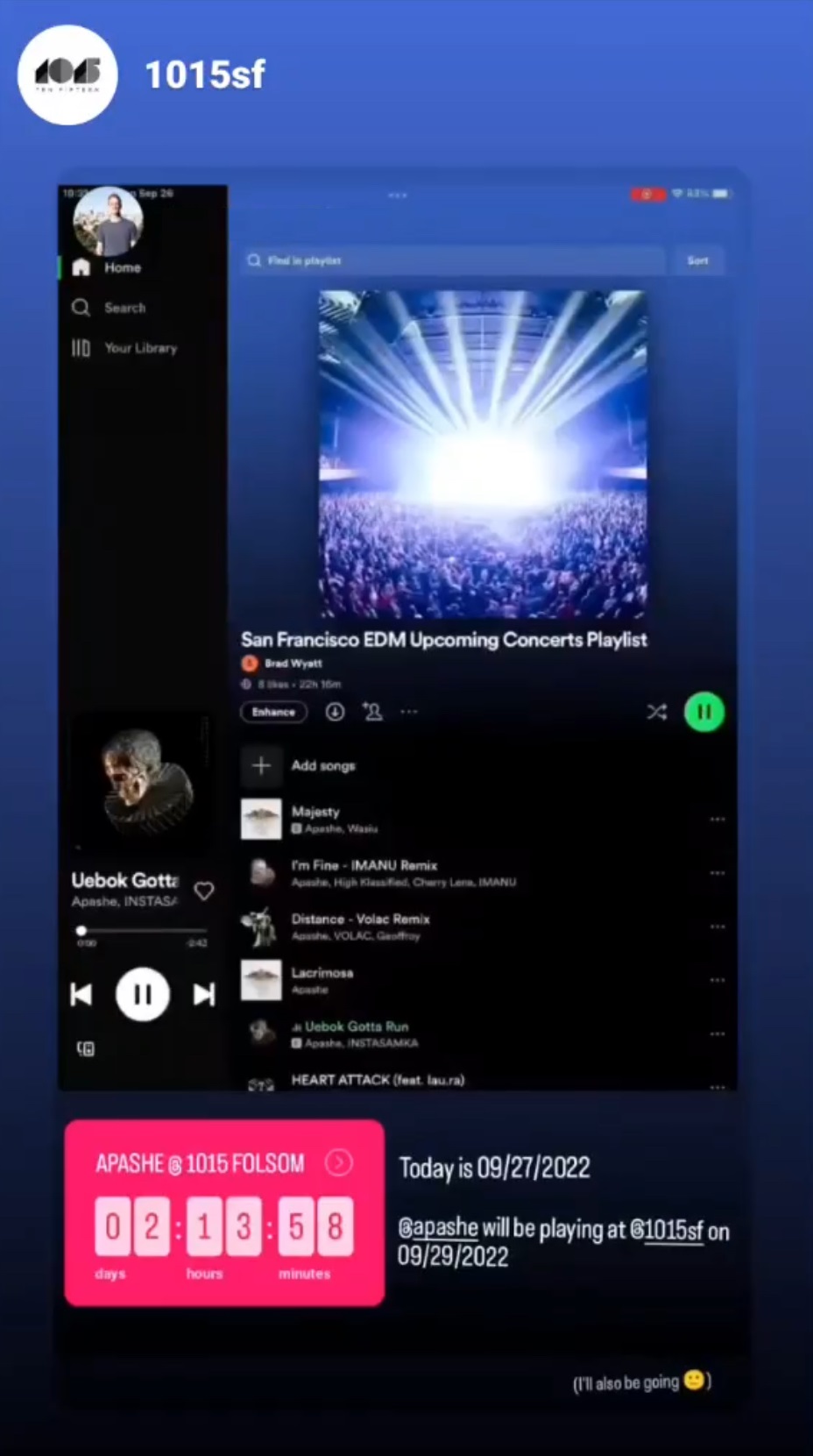 San Francisco EDM Playlist social proof repost